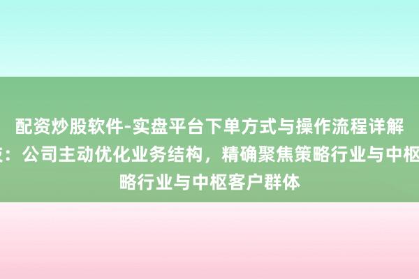 配资炒股软件-实盘平台下单方式与操作流程详解 嘉环科技：公司主动优化业务结构，精确聚焦策略行业与中枢客户群体