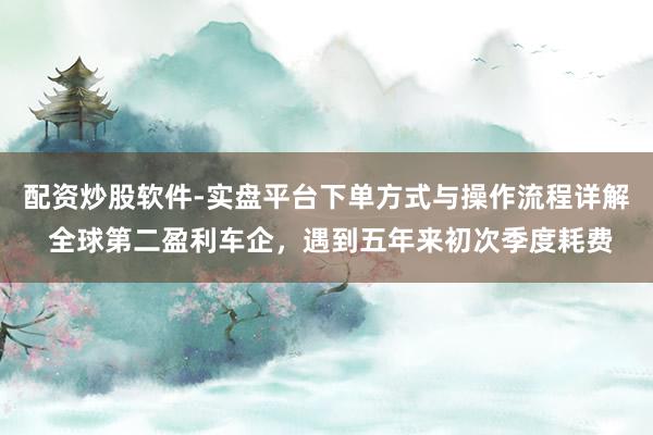 配资炒股软件-实盘平台下单方式与操作流程详解 全球第二盈利车企，遇到五年来初次季度耗费