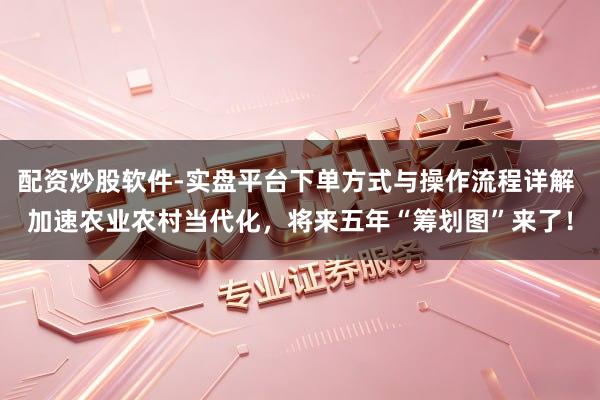 配资炒股软件-实盘平台下单方式与操作流程详解 加速农业农村当代化，将来五年“筹划图”来了！