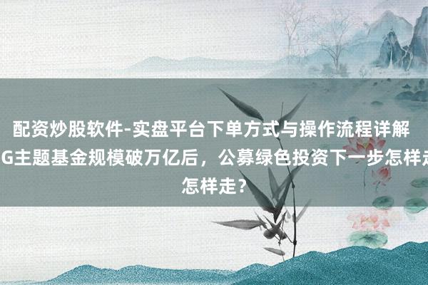 配资炒股软件-实盘平台下单方式与操作流程详解 ESG主题基金规模破万亿后，公募绿色投资下一步怎样走？